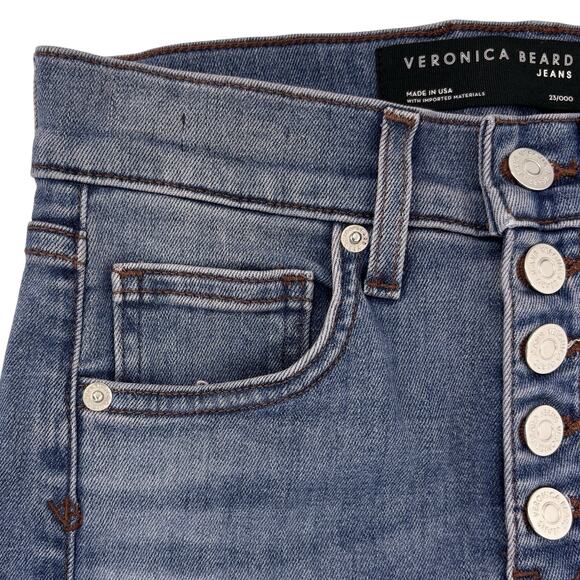 Veronica Beard Women's Maera High Rise Button Fly Skinny Jeans Size 23 EUC - Picture 3 of 11